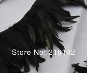

Free shipping- 10yard/color Black Rooster Tail Feather Fringe, Coque rooster feather trimming