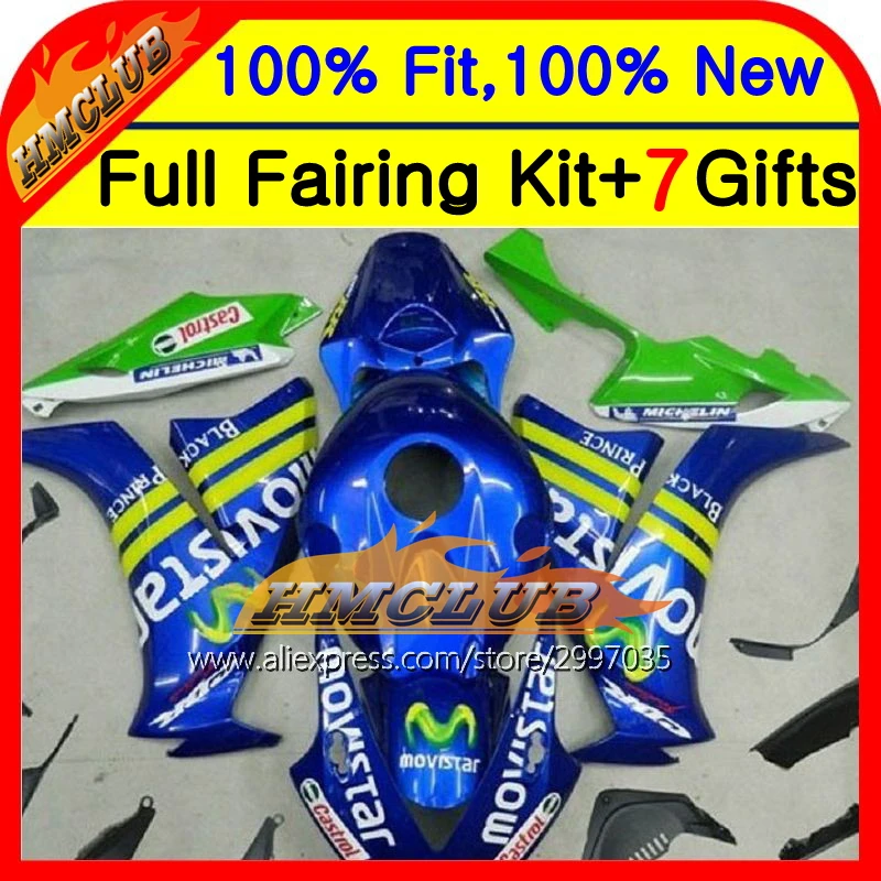 Инжекция кузова для HONDA CBR1000RR 12 13 Movistar Blue 41HM69 CBR 1000RR 1000 RR 12-13 CBR1000 2012 2013 синяя Новинка