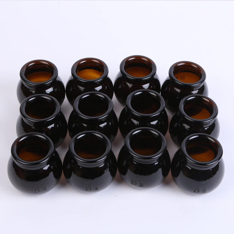 

12 piece Diameter 5.5Cm Chinese Traditional Massage Cup Thick Brown Vacuum Explosion-proof Glass Cupping Weight Loss Fire Jar