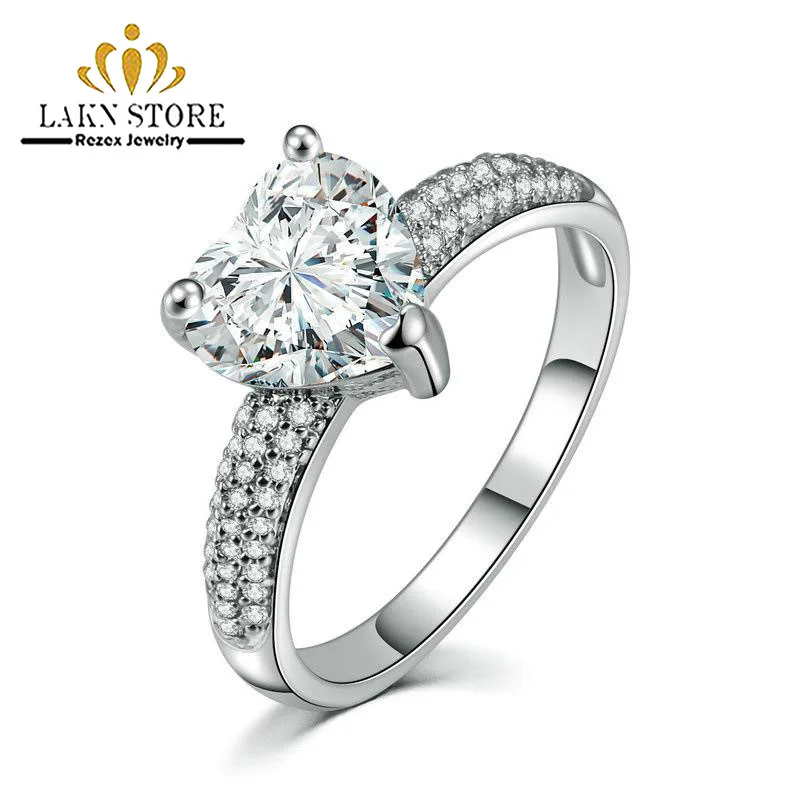 

Fashion Crystal wedding love promise rings for women/gilrs/couples silver color cubic zirconia cz heart ring bridal jewelry