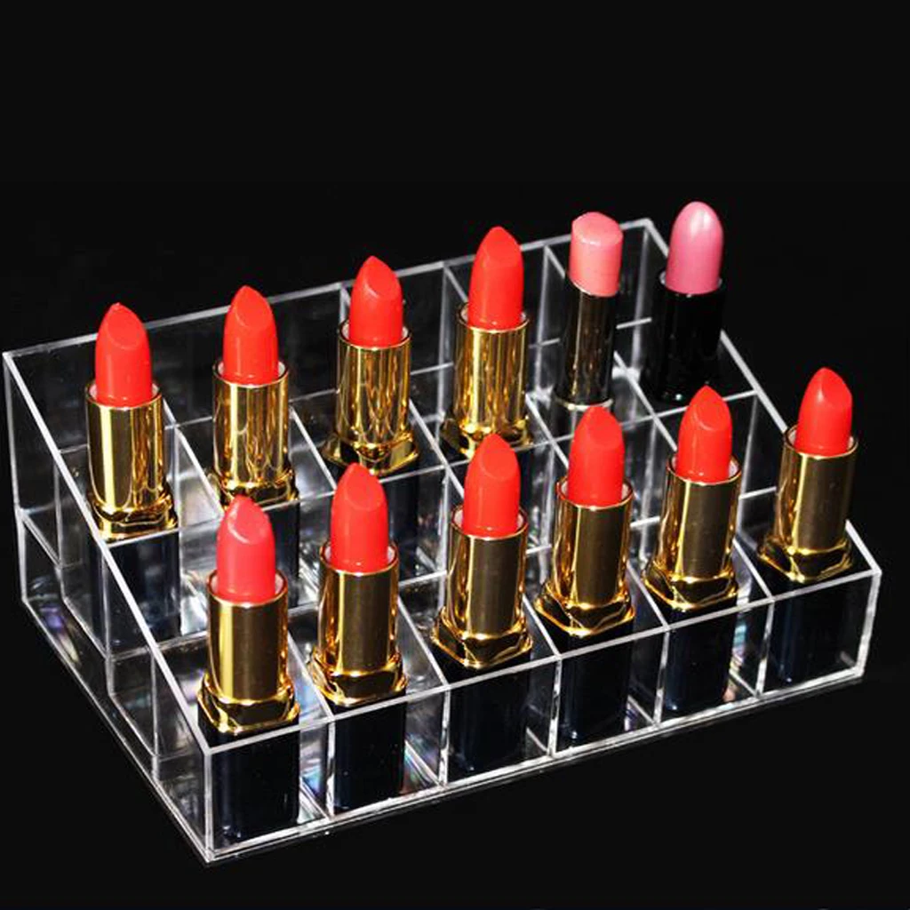 Lipstick Stand Lip Gloss Rack - Cosmetic Display Cases - 24 Compartments