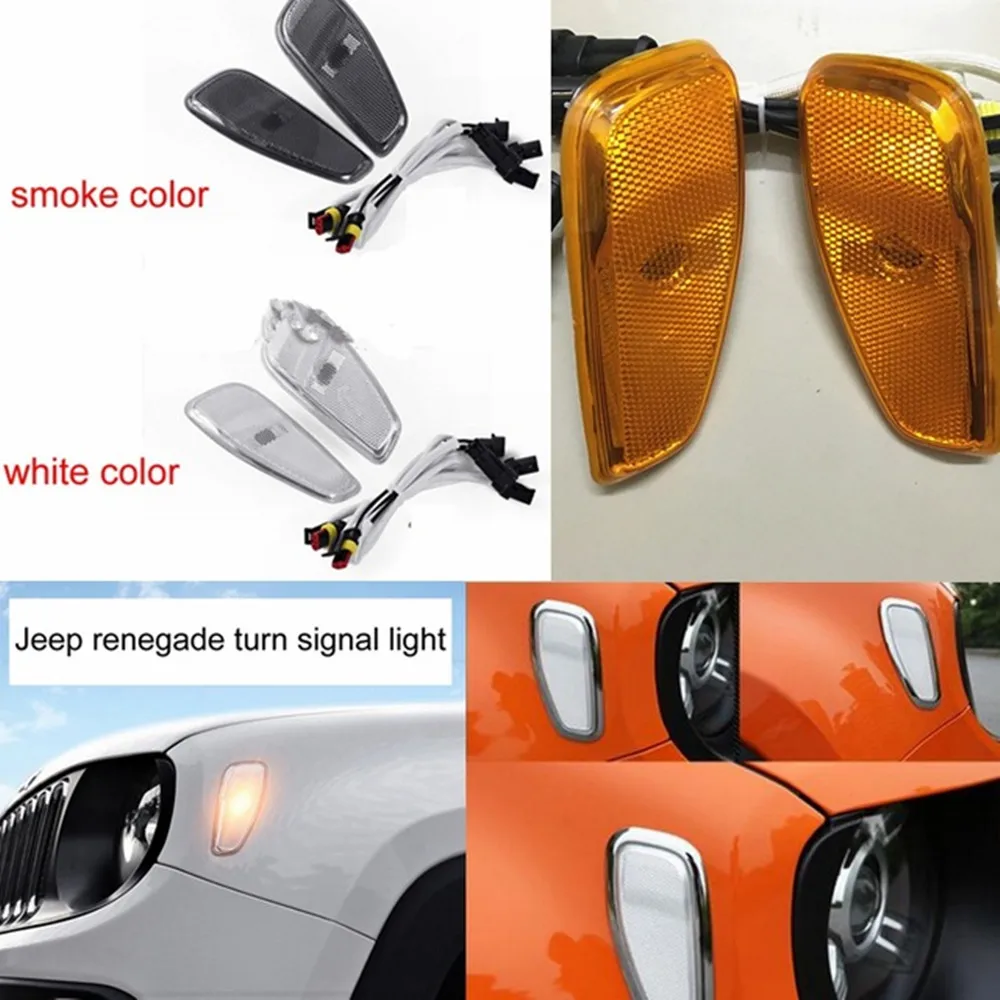 

LED Side Turn Signal reflector warning light lamp for Jeep Renegade 2014 2015 2016