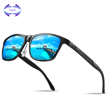 

VCKA Brand Design Sunglasses Men Polarized Vintage Square Frame Glasses Aluminum Magnesium Alloy Driver UV400 Driving Mirrors