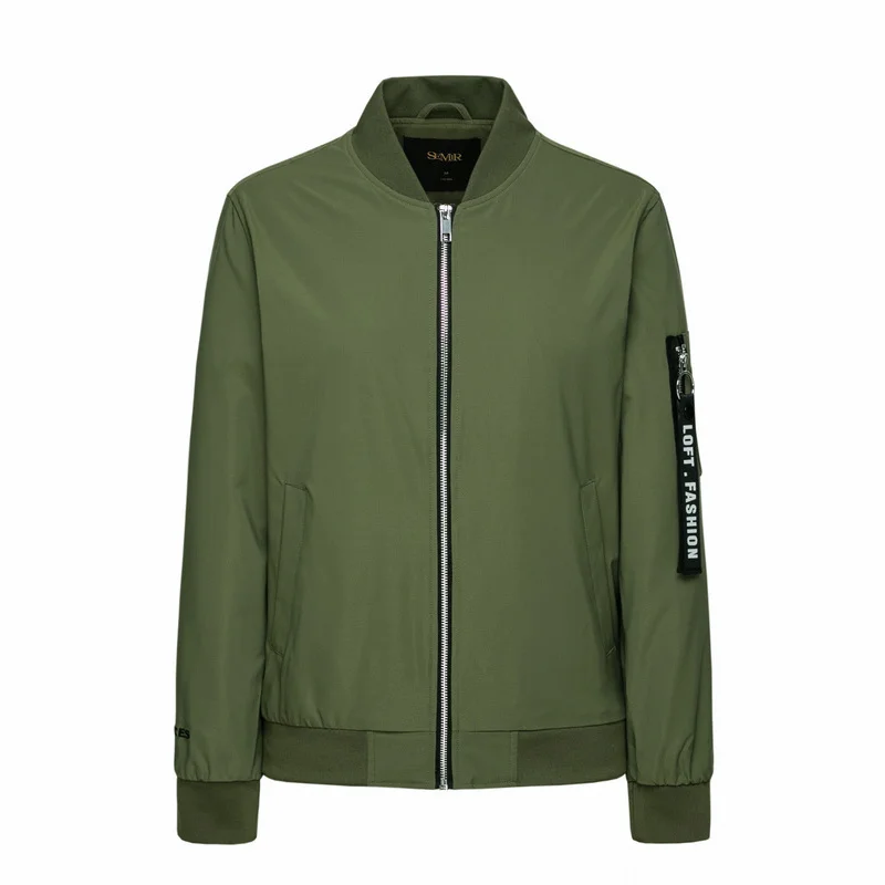 Мужская бейсбольная куртка SEMIR бомбер на молнии с карманами манжетами и подолом