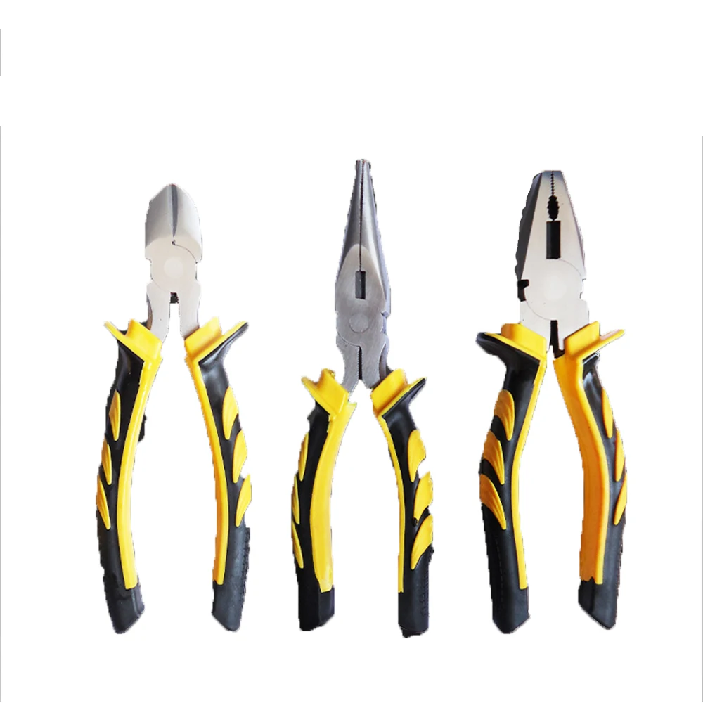 

Mini Pliers Set - Long Lasting Tool Set Cable Cutters Grip Bend Cut with - Long Nose, Bent Nose, Diagonal Cutting