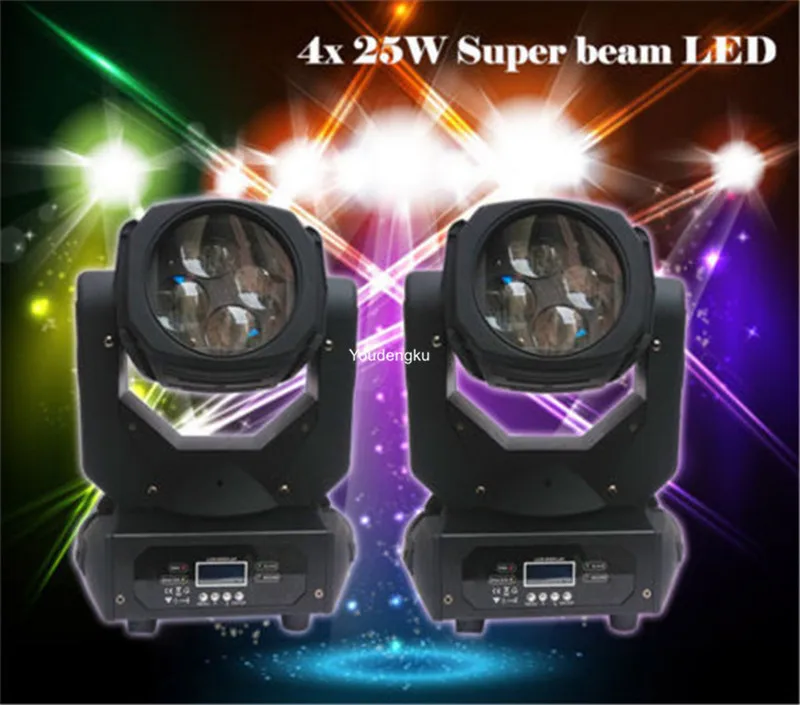 2 шт./лот светодиодная Подвижная головка dmx 4 в 1 супер луч 4x25 Вт rgbw головка|super beam|rgbw