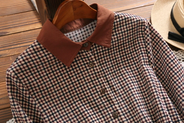 Najtaniej Styl mori girl moda sukienka w kratę 2019 wiosna nowy nabytek sztruks z długim rękawem sukienka vintage dla kobiet