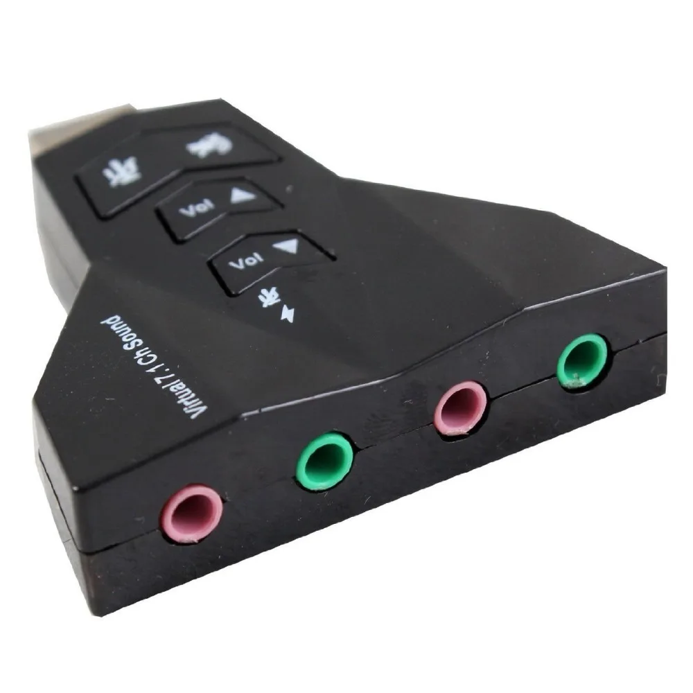 7,1 канальный USB 2,0 внешняя звуковая карта с двойной 3,5 мм гарнитурой и микрофонным разъемом интерфейс, ноутбук USB стерео микрофон аудио адаптер