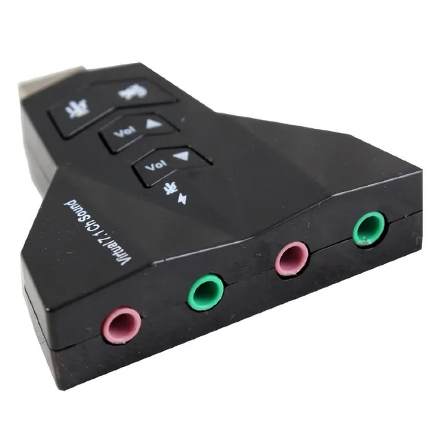7.1 Channel USB 2.0 External Sound Card w/Dual 3.5mm Headset and