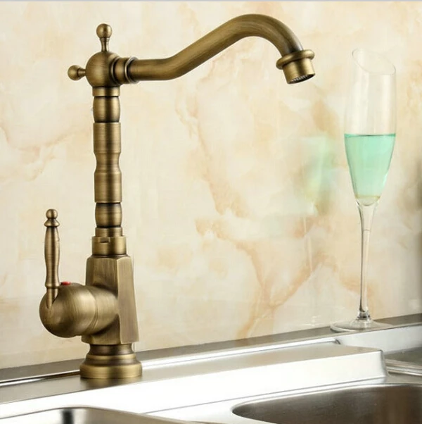 Antique faucet Brass Finished Hot Cold Mixer Taps Deck Mounted Luxury Appearance AF1001