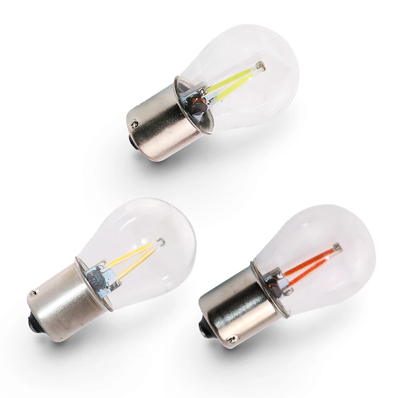 Карсти стробоскоп P21w S25 1156 Ba15s 1157 Bay15d Led Филамент Cob чип со стеклянным задним светом