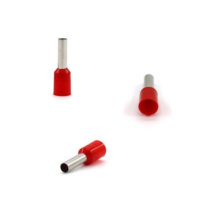 1000pcs/Pack E2508 Insulated Cord End Terminal Crimp Terminal Wire Connector Crimp Ferrules Crimping Terminals Tubular AWG #14