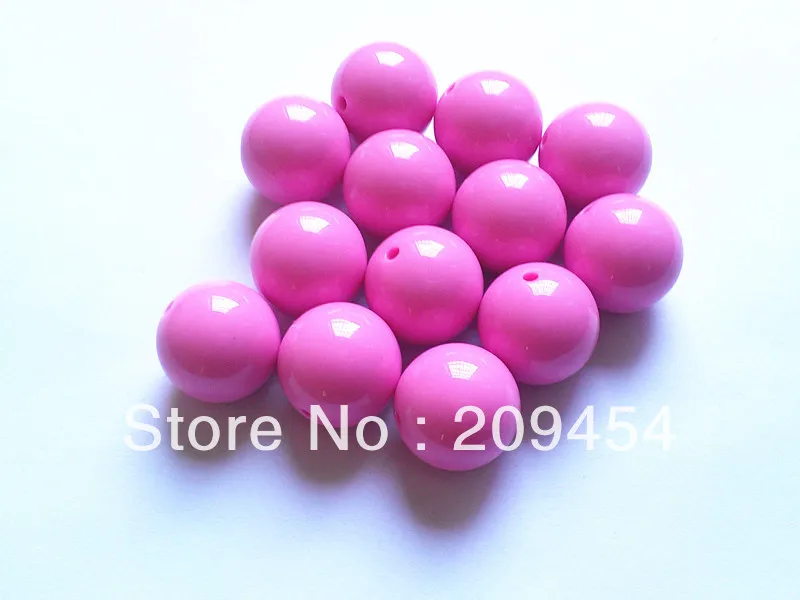 

Newest ! 20mm 105pcs/lot New Pink Chunky Gumball Bubblegum Acrylic Solid Beads For Kids Necklace Making