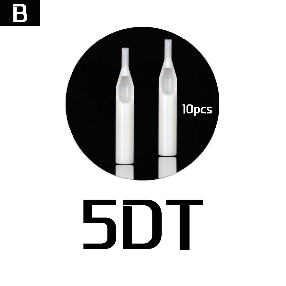10 шт DT стерильные белые одноразовые наконечники татуировки Короткие Пластиковые иглы для тату боди-арт поставка - Номер модели: 5RL