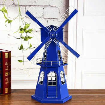 

New Design 3D Handmade Big Pinwheel Model Decoration Machine Ornament Material Iron Display Table Hourse Artwork Wheel Lampstand
