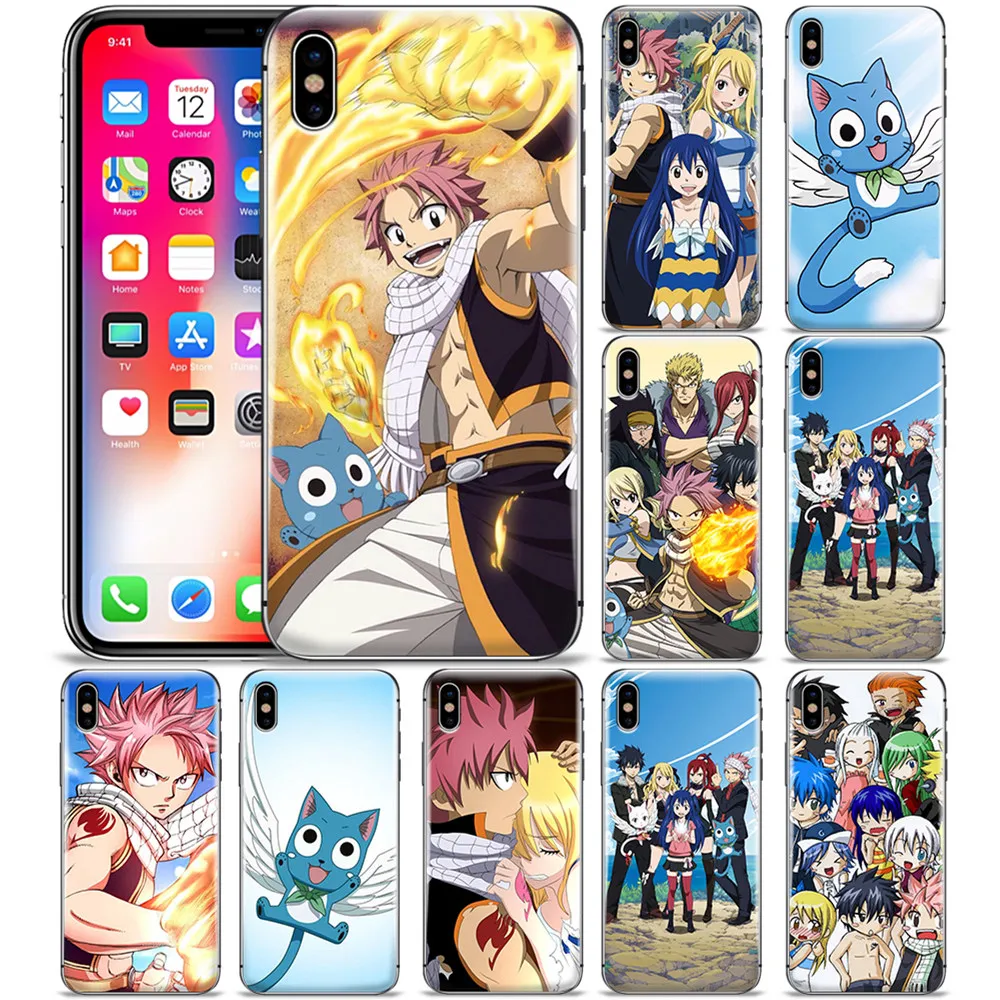Аниме Сказочный хвост Natsu Happy Cat мультфильм сотовый телефон ТПУ чехол задняя
