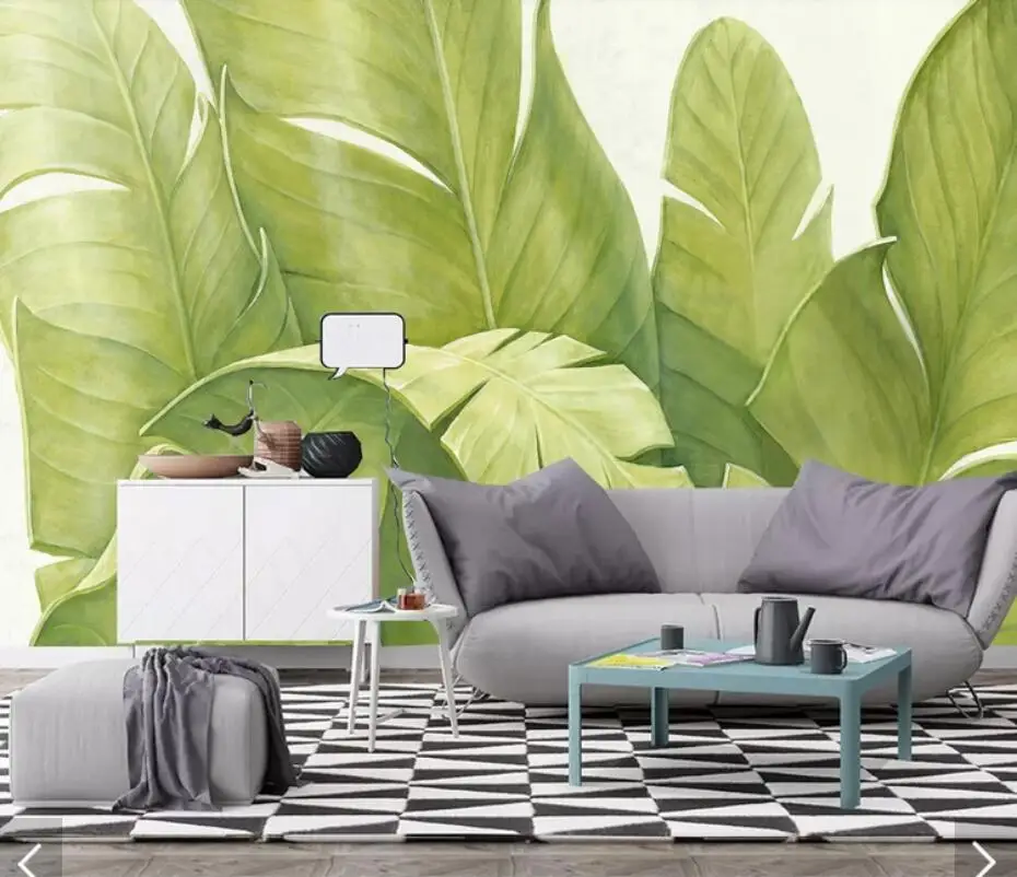 Tropical Leaves Wallpaper 3d Wall Murals Wallpaper for Living Room Wall