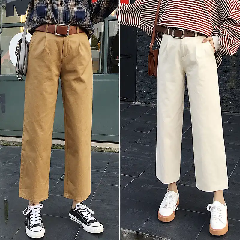 High waisted straight pants Clearance
