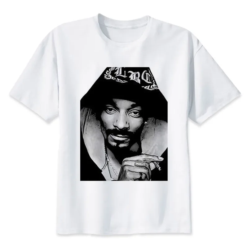 snoop dogg T Shirt men 2017 Summer fashion tshirt casual white print t
