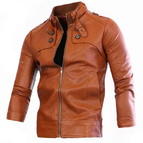 

Men's casual leather jackets Men's spring fashion slim Moto&Biker PU leather jacket High quality jacket Coats Size 4XL