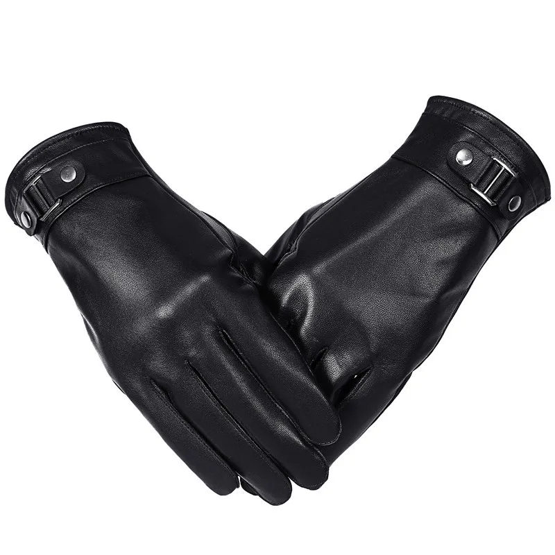 

KUYOMENS Men Genuine Leather Gloves Winter Warm Lining Gloves Male Glove Driving Gloves Touch Screen Mittens