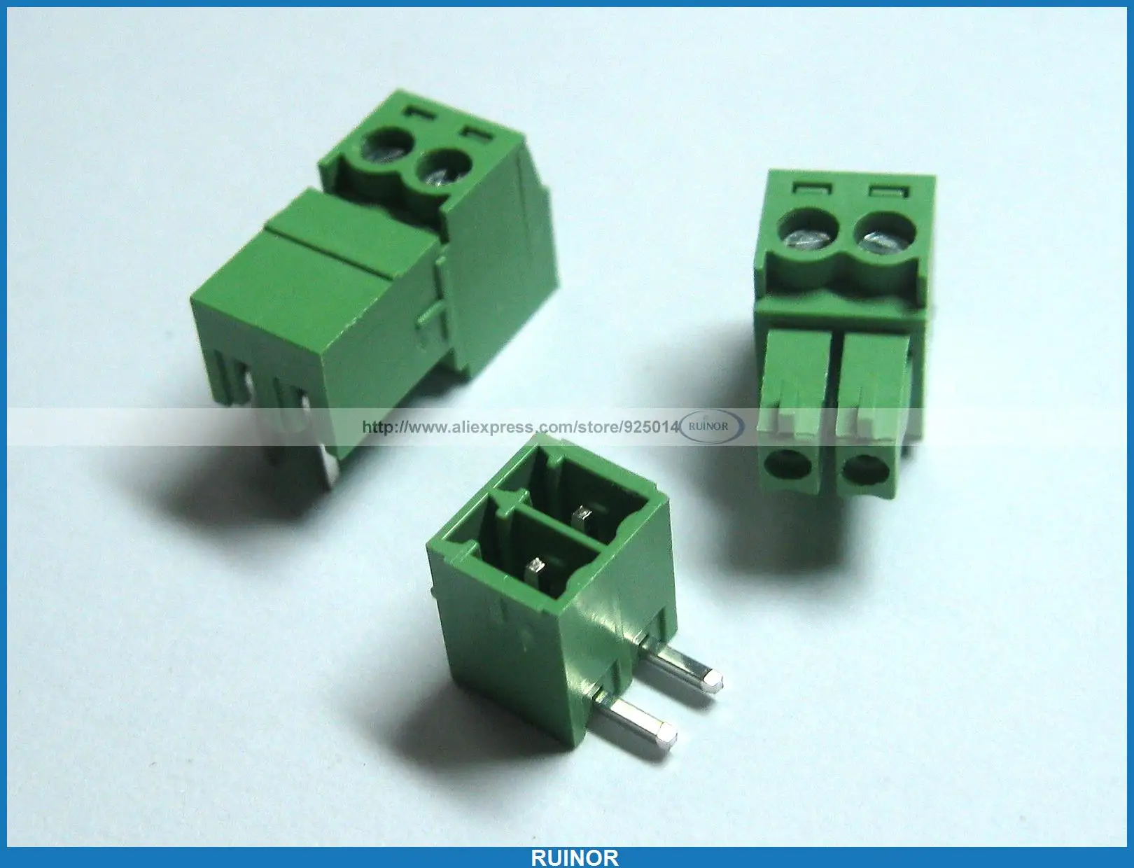 

150 Pcs Screw Terminal Block Connector 3 81mm Angle 2 Pin Green Pluggable Type