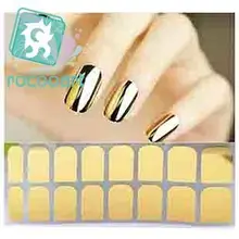 Rocooart M8601 New hot Fashion Smooth Gold Foil Armour Nail Sticker Art Decoration Sticker Patch Wraps