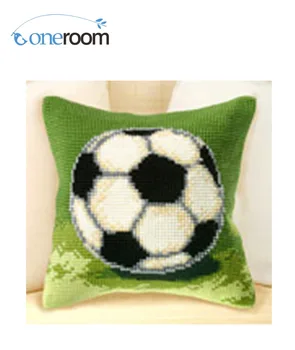 

CX0193 Football DIY Acrylic Yarn Embroidery Pillow Tapestry Canvas Cushion Front Cross Stitch Pillowcase