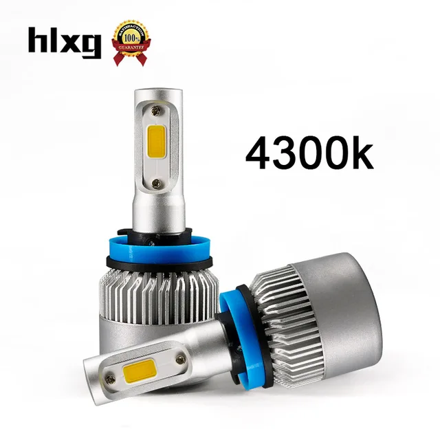 Let Manøvre Folkeskole HLXG 4300K White Yellow H8 H9 H11 LED Bulbs 72W 8000LM For Car Running  Light Rainy Driving Lamps 12V 24V Plug-N-Play - AliExpress