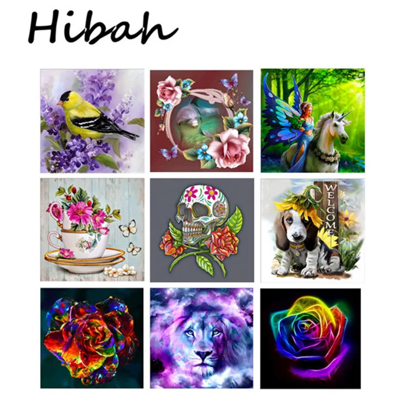 

Diamond Embroidery DIY Diamond Painting Cross Stitch Kit Animal Flower Picture 5D Diamond Mosaic Home Decor