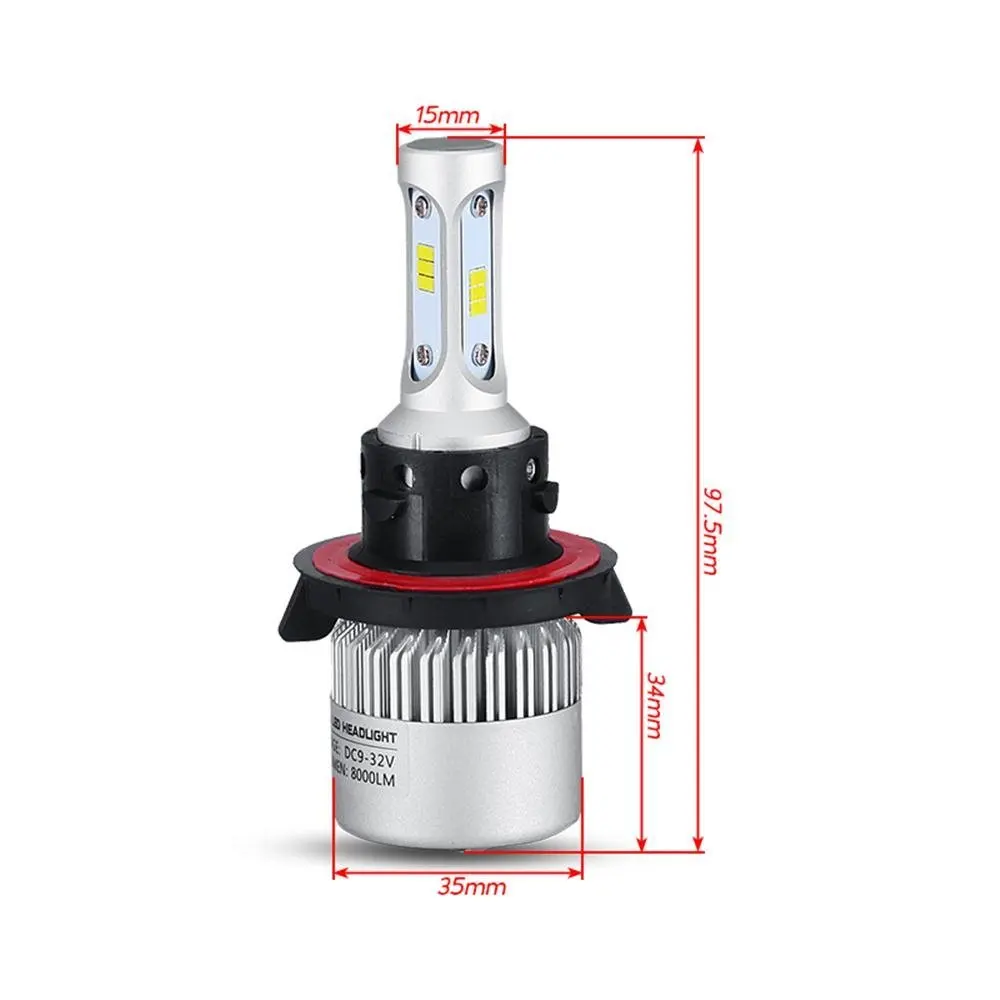 H13 9008 автомобильная светодиодная лампа для фары Hi/Lo Beam CSP 8000LM 72W 6500K все в одном