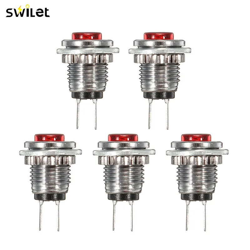 

5Pcs/lot Red Light M3 Push Button Switch Mini Momentary On/Off Lockless Micro Push Button SPST Switch Durable
