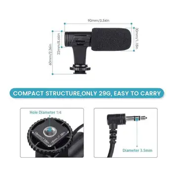 

MIC-06 Mini Microphone Mic 1/4 3.5mm Mount Clip for Cell Phone Digital Camera DC