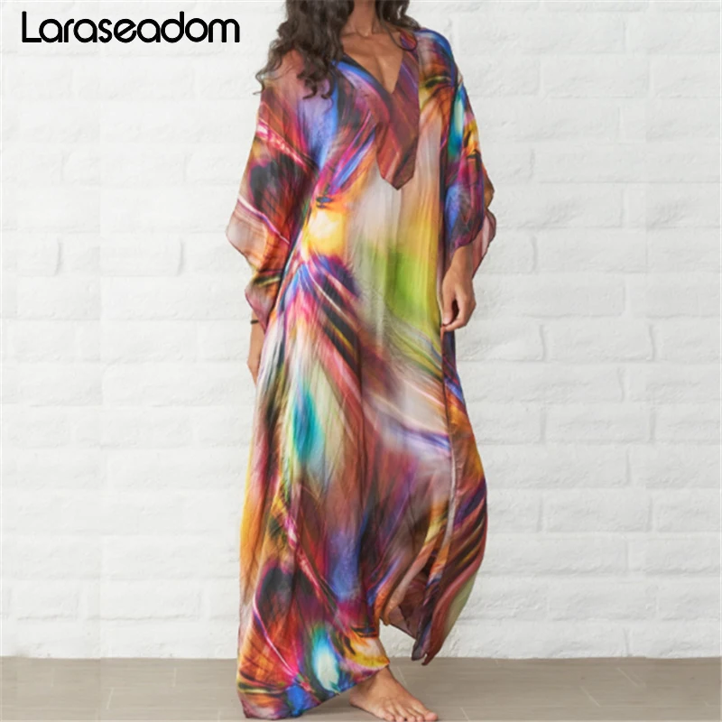 

Kaftan Beach Cotton Cover up Pareos de Playa Mujer 2019 Beach Wear Oversize Bikini Cover up Robe Plage Sarong Beach Tunic #Z237