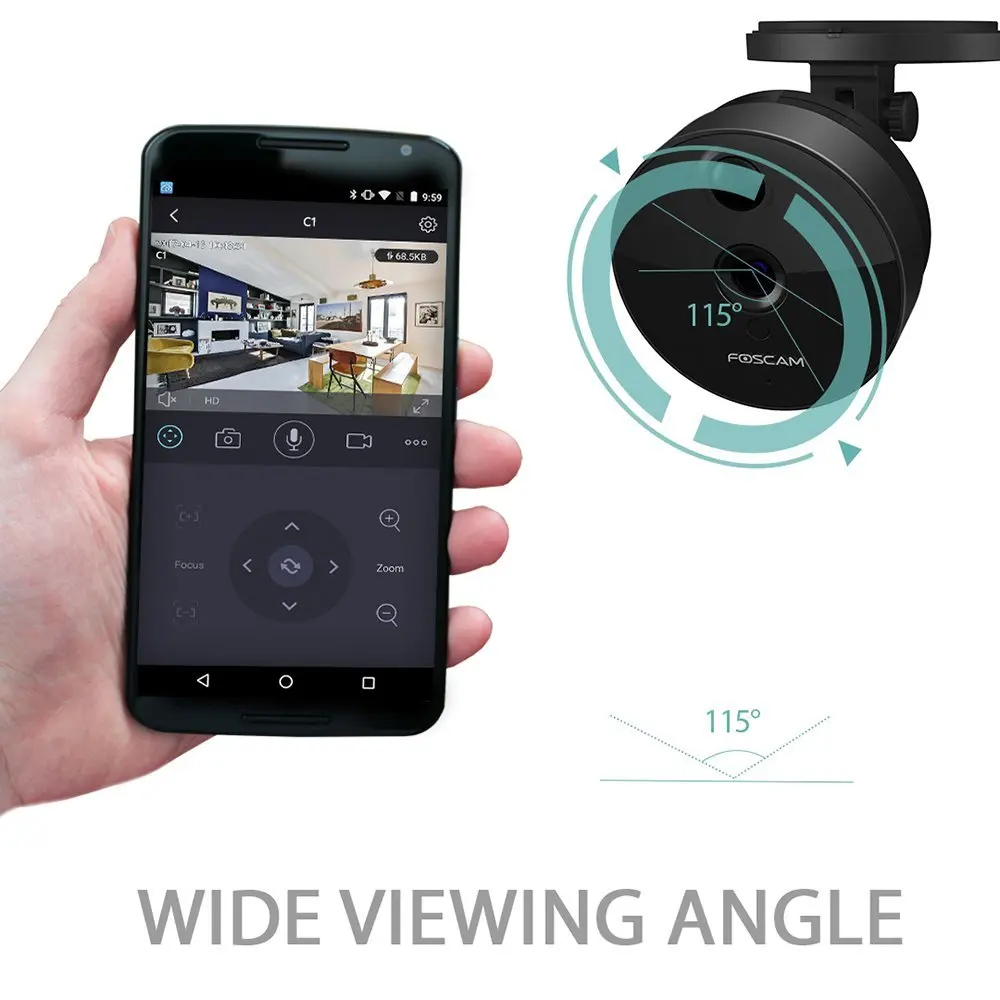  Foscam C1 IP Camera Wireless 720P HD CCTV Indoor Security Camera with Night Vision Motion Detection - 32371722057