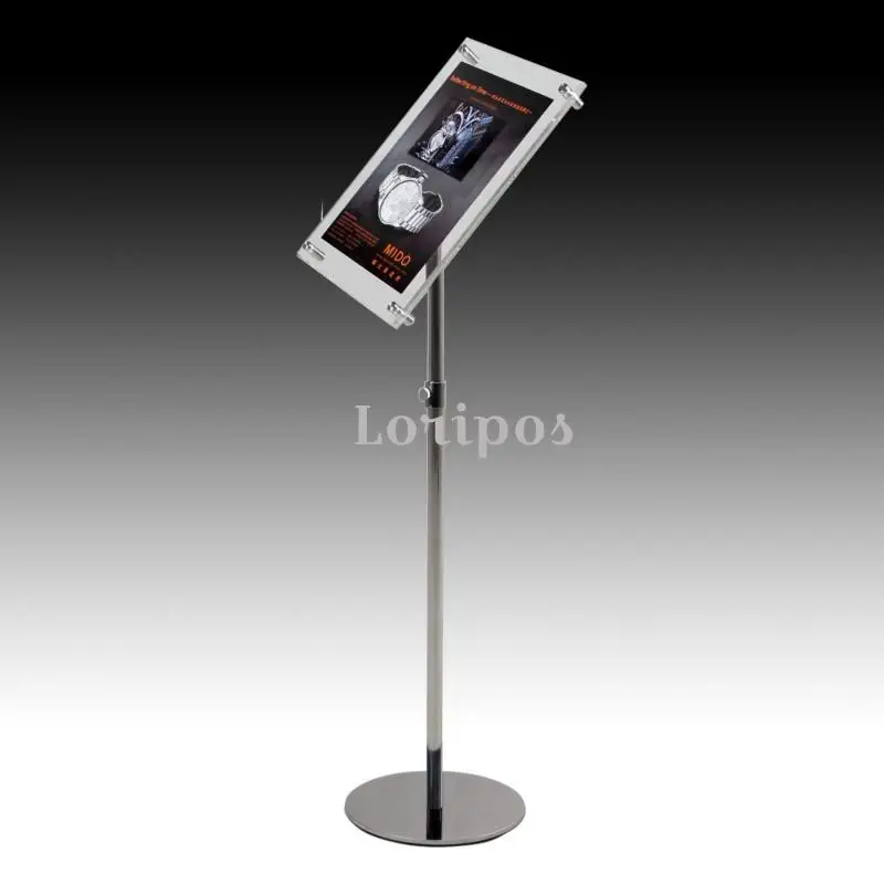 A4 Adjustable Floor Standing Pedestal Sign Holder Acrylic Sign