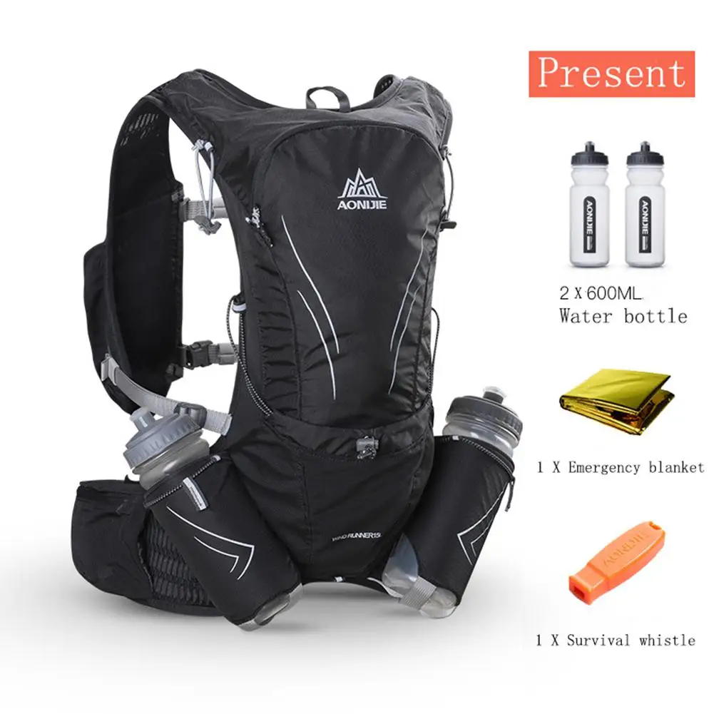 AONIJIE Unisex Outdoor 15L Water backpack with 2*600ml hard water
