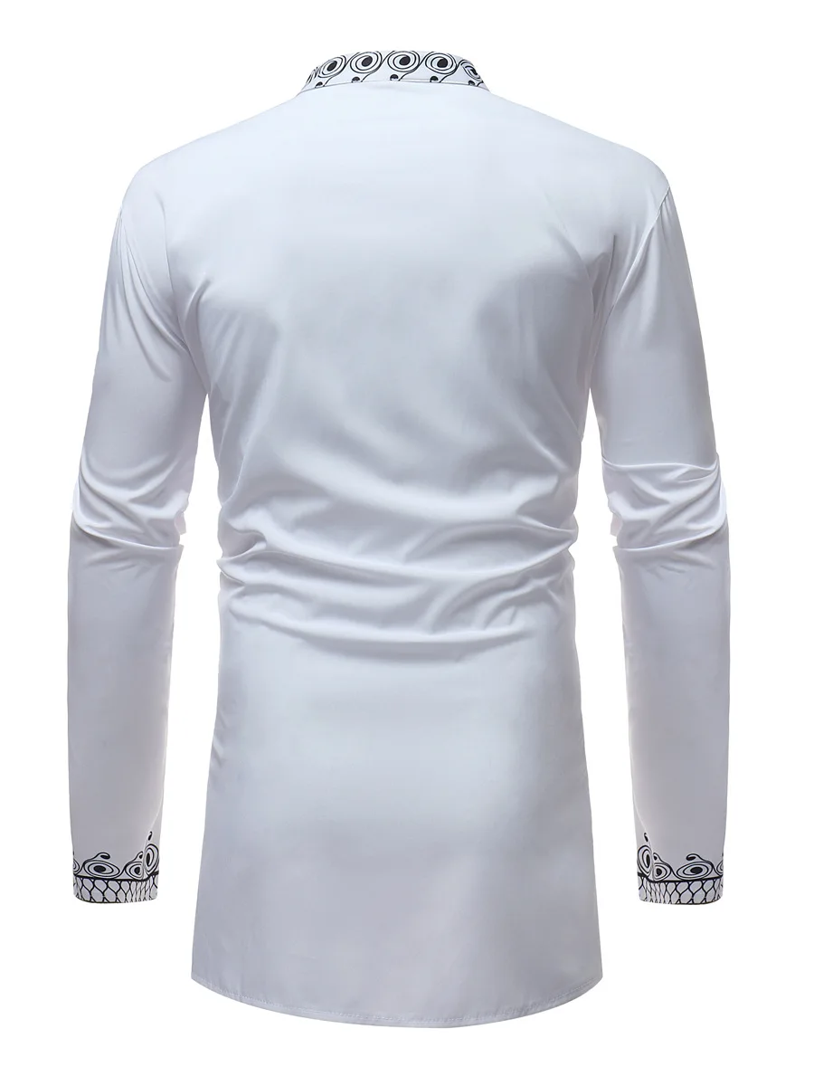 Mens African Dashiki Dress Shirt 2018 Brand New Traditional Dashiki Maxi Man Shirt Men Slim Fit Long Sleeve Shirts Chemise Homme