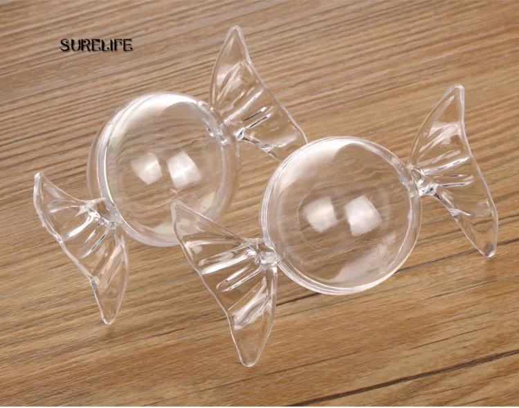 

48pcs New Party Candy Box Toffee Candy Form Transparent Plastic Box Creative Plastic Candy Box Baby Birthday Candy Box BS