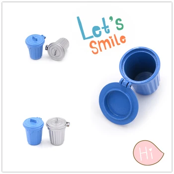 

New 1 * 1:12 Miniature Trash Can Dollhouse Miniature Accessories Dustbin / Trash Can Simulation Kitchen Furniture Toys