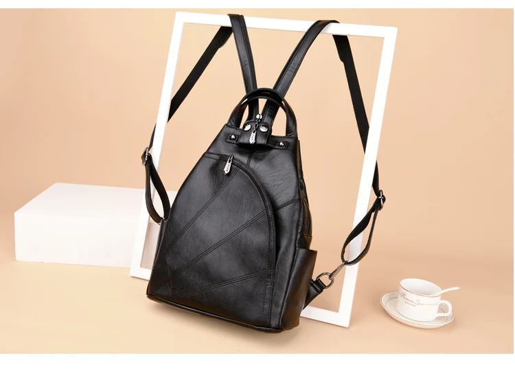 Mochilas de couro feminino anti roubo bolsa