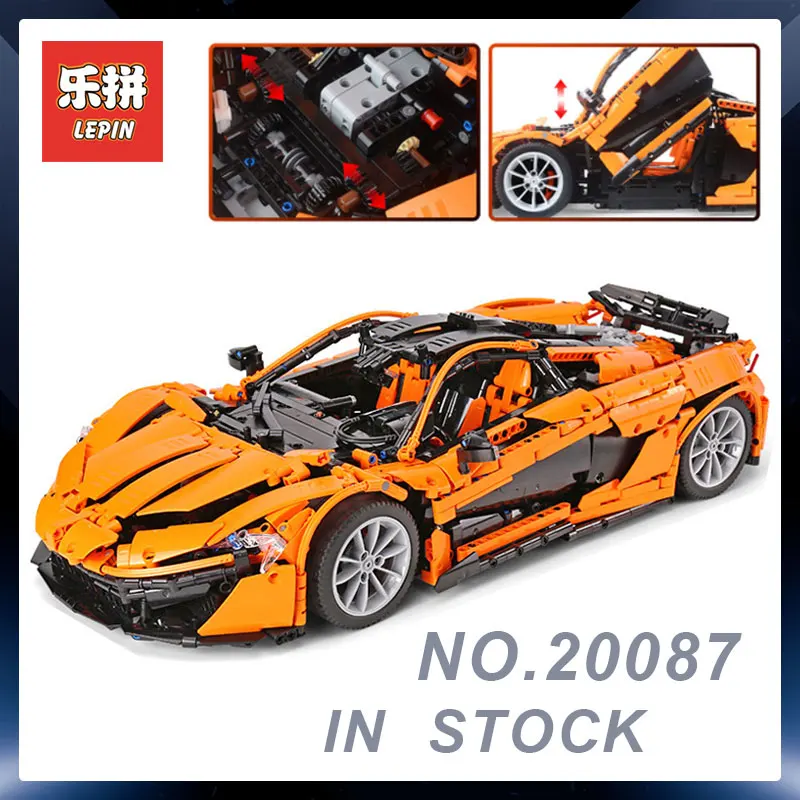 DHL Lepin 20087 Technic Toys The MOC-16915 Orange Super Racing Car Set Building Blocks Bricks Assembled DIY Christmas Gifts 