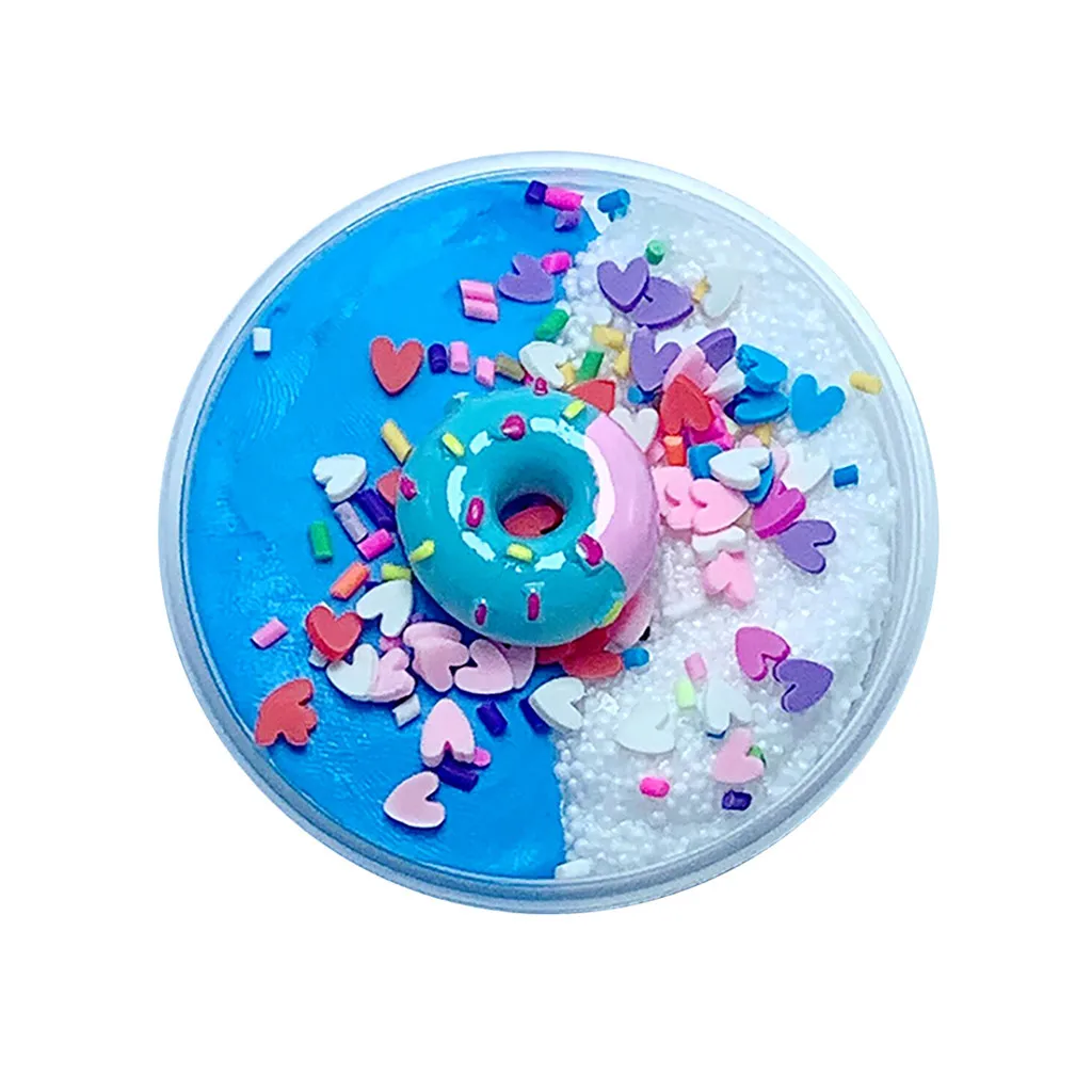 Очаровательные зерна мороженое слизь торт ко дню рождения слизь дети облегчение стресс игрушки забавные тропические стрейч облако слизь Ароматизированная подвеска грязь - Цвет: E