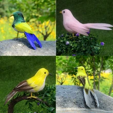 4 вида Красочные Искусственные Птицы Реалистичная подделка перо птицы фигурки садовая статуетка с узором свадебный Декор птиц