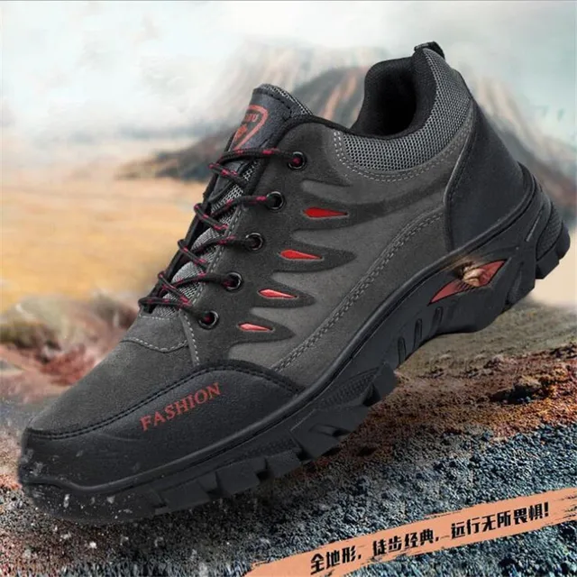 $US $14.46  ELGEER Men Leather Outdoor Hiking Sneakers Male Shoes Adult Non-Slip Casual Military Army Shoes Aut