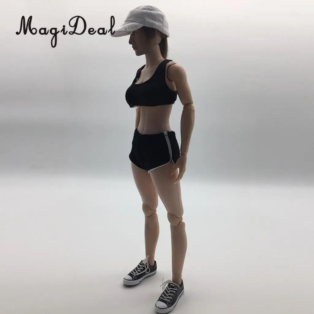 MagiDeal 1/6 Scale Female Women Sport Pants Suit Shirt for 12 Inch Action Figures Collectible Doll Toy DIY Accessories