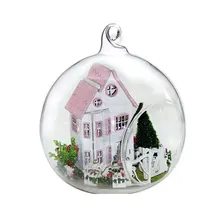 DIY кукольный домик Миниатюрный с мебельным стеклянным шаром пеньковая веревка ручной работы Casa Подарочные игрушки для детей мини-солнце ALIS G012# E