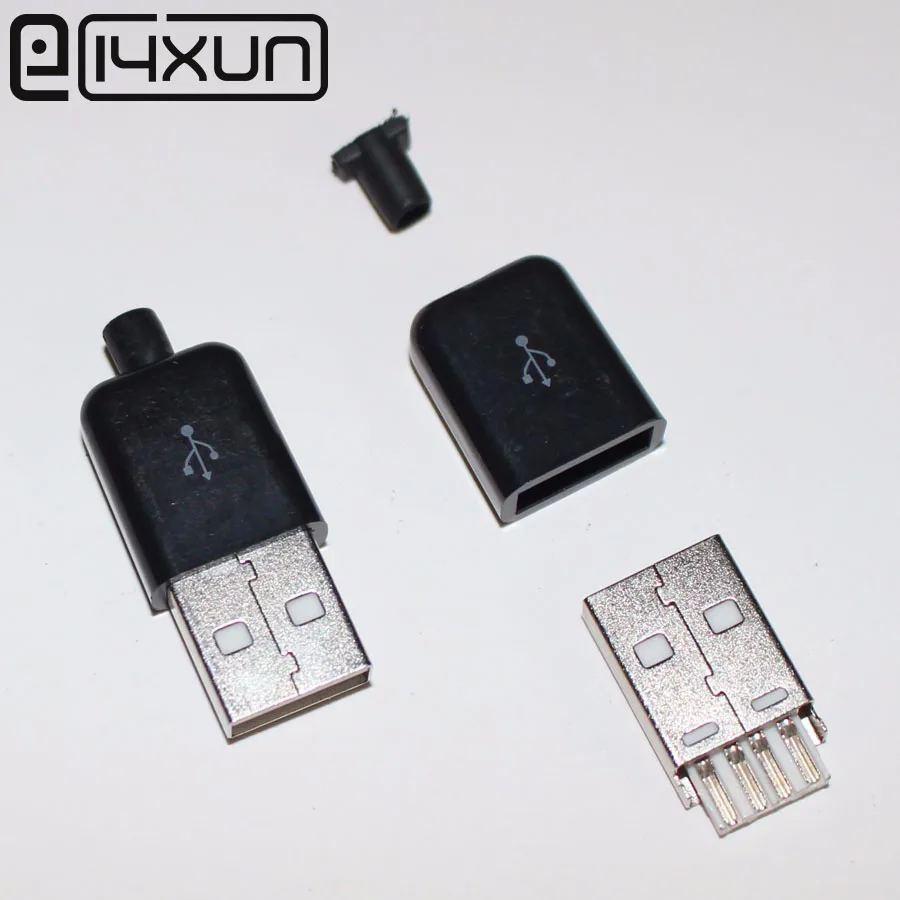 10 шт. Мужской USB разъем комплект 5P 5pin USB 2,0 штекер тип А DIY компоненты белый/черный пластиковая крышка