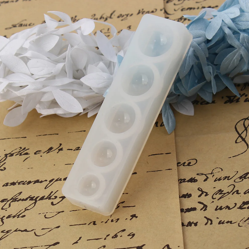 

Silicone Resin Mold For Jewelry Making Rectangle White Round 88mm(3 4/8") x 22mm( 7/8"), 2 PCs