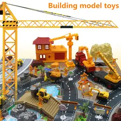 Здание Модель игрушки, Инженерная модель строительной площадке, Сцена множество, экологически чистого пластика, развивающие игрушки